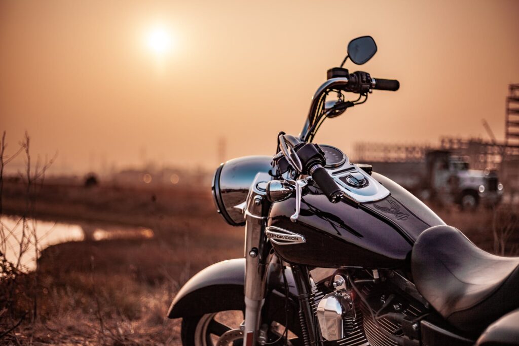 black cruiser motorcycle