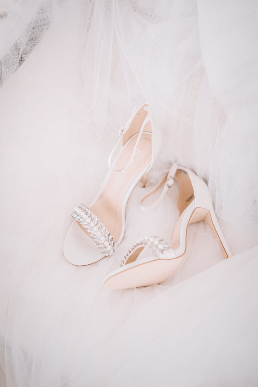beige high heeled sandals