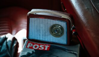 gray and brown camera beside picture post magazine