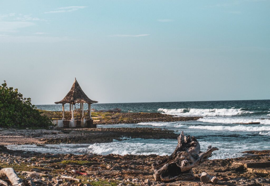 brown wooden house on seashore